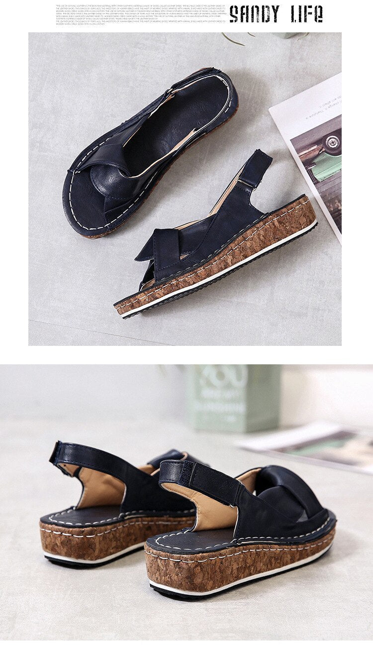 Women Weave Female Causal Platform Wedges Sandals