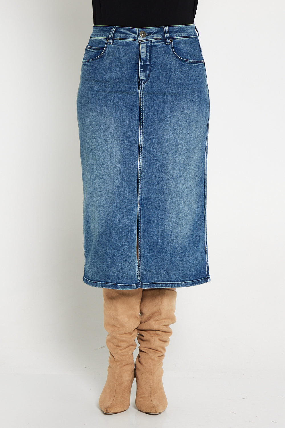 Hadley Denim Skirt - Mid Wash