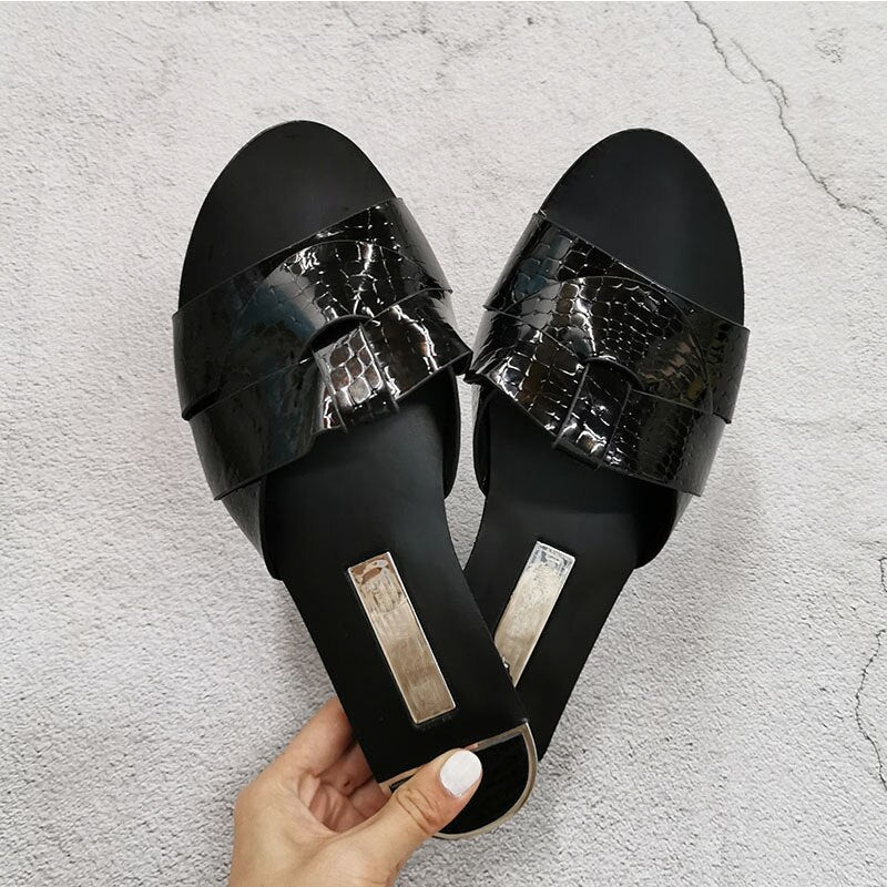 Candy Color PU Leather Open Toe Sandals