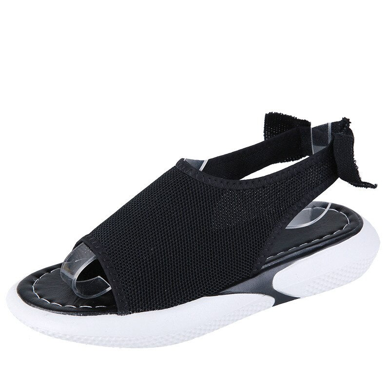 Mesh Peep Toe Chunky Sandals