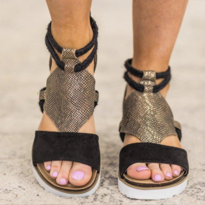 Leopard Wedge Heel Sandals