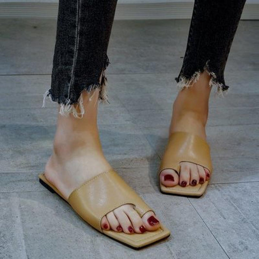 Solid Color Square Heel Sandals