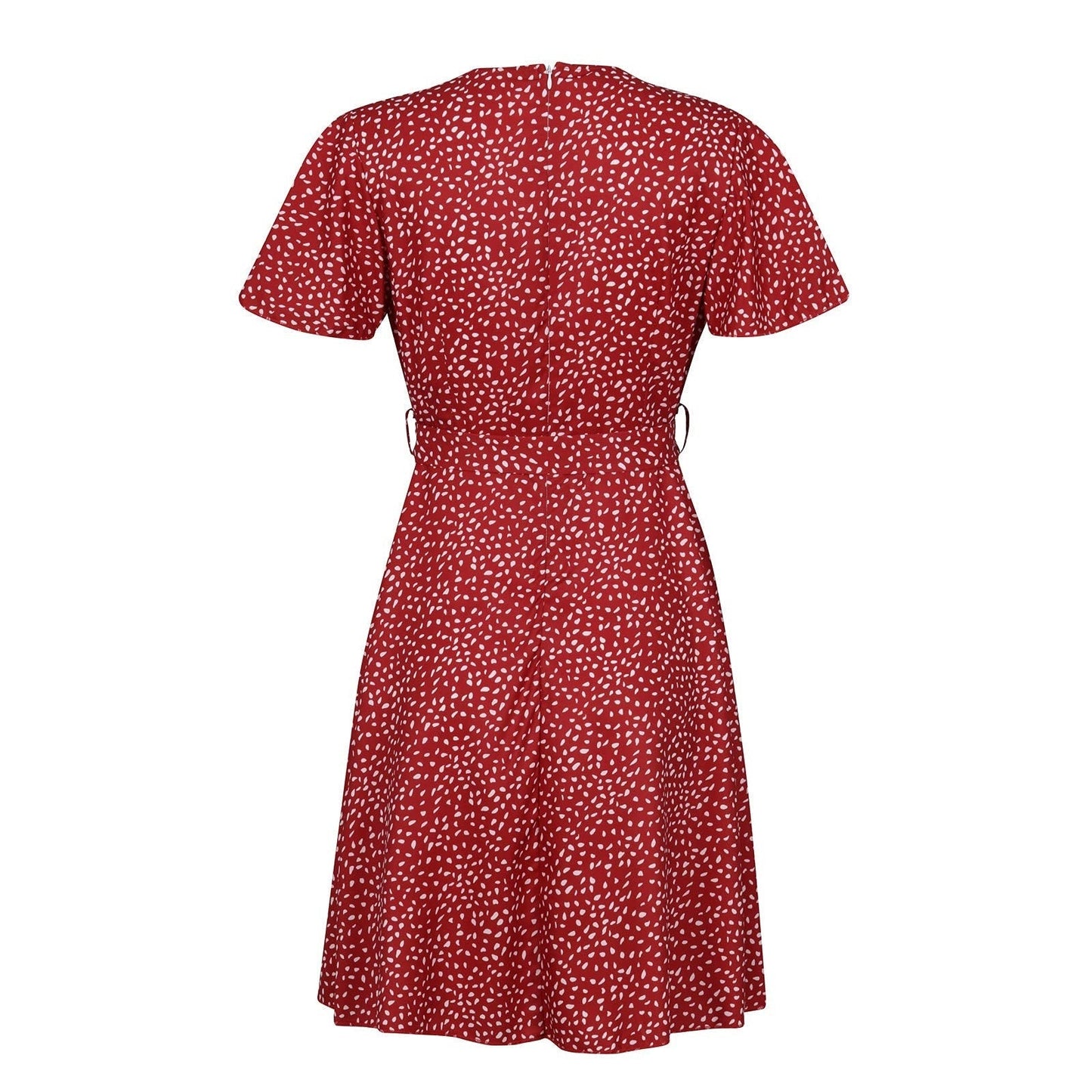 Bohemian Ruffle Lace-up Dress