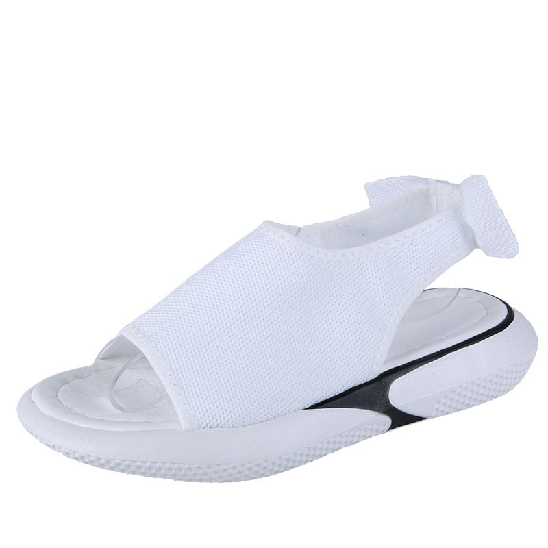 Mesh Peep Toe Chunky Sandals