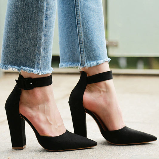 Strappy Pumps Platform Heels Ankle Strap Shoes