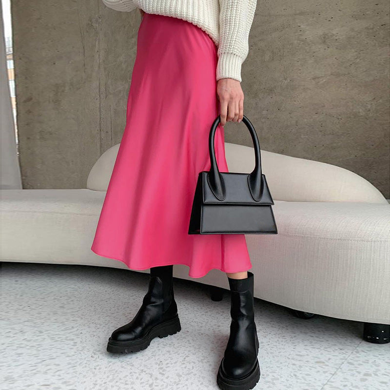 Soft Trumpet High Waist Satin Skirts