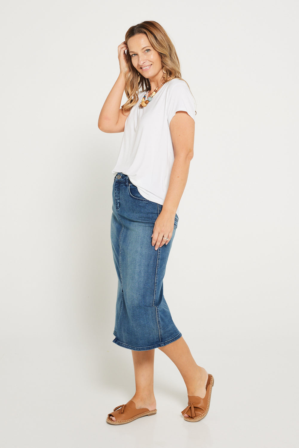 Hadley Denim Skirt - Mid Wash
