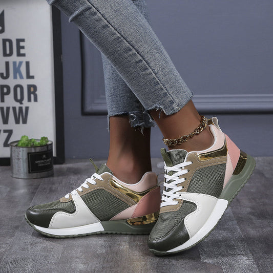 Solid Color Mesh Running Sports Truck Shoes