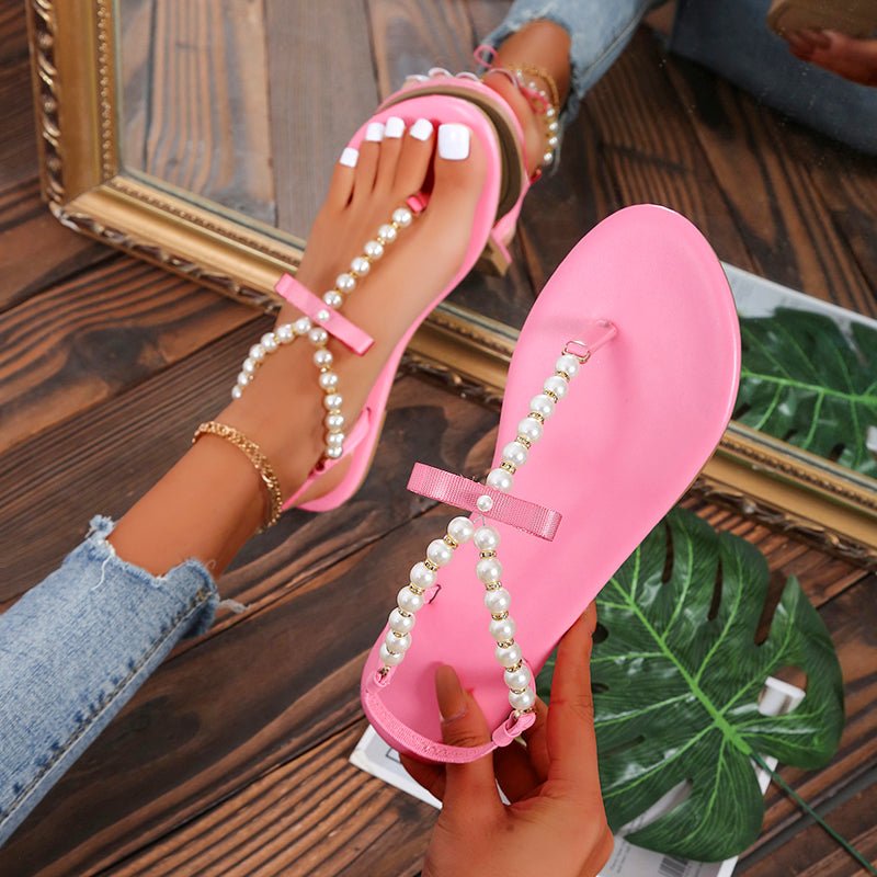 Pearl String Clip-toe Sandals