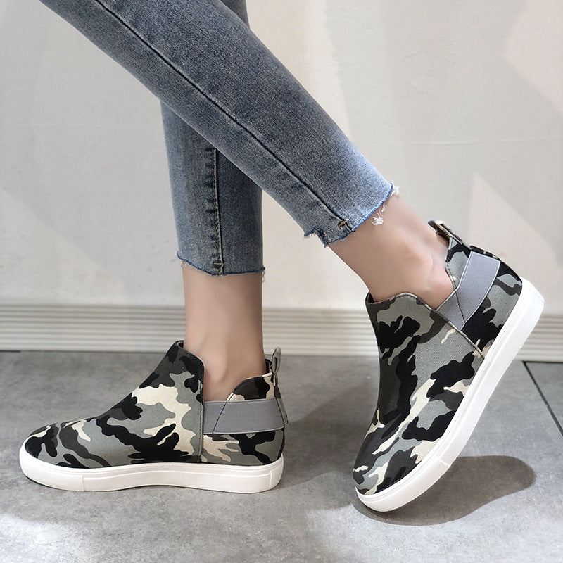 Print Suede Casual Round Toe Flats
