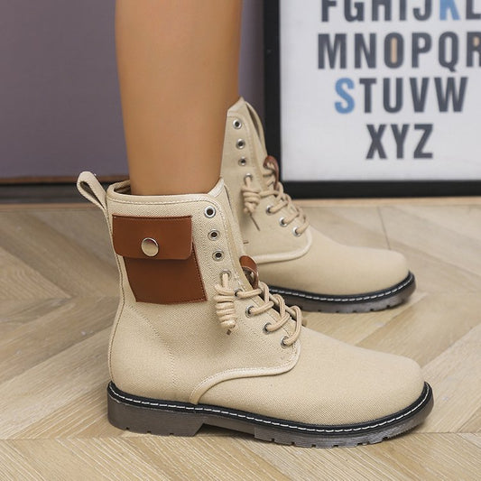 Thick Soled Side Pockets Gothic Martin Boots