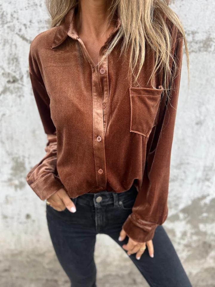 Velvet Single Breasted Shirt
