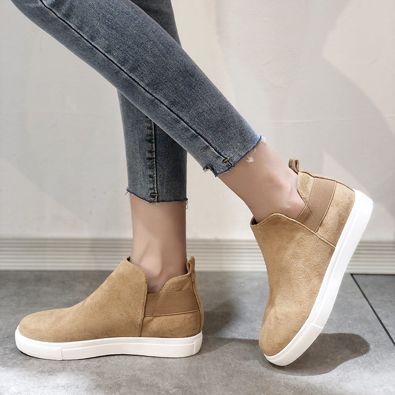 Print Suede Casual Round Toe Flats