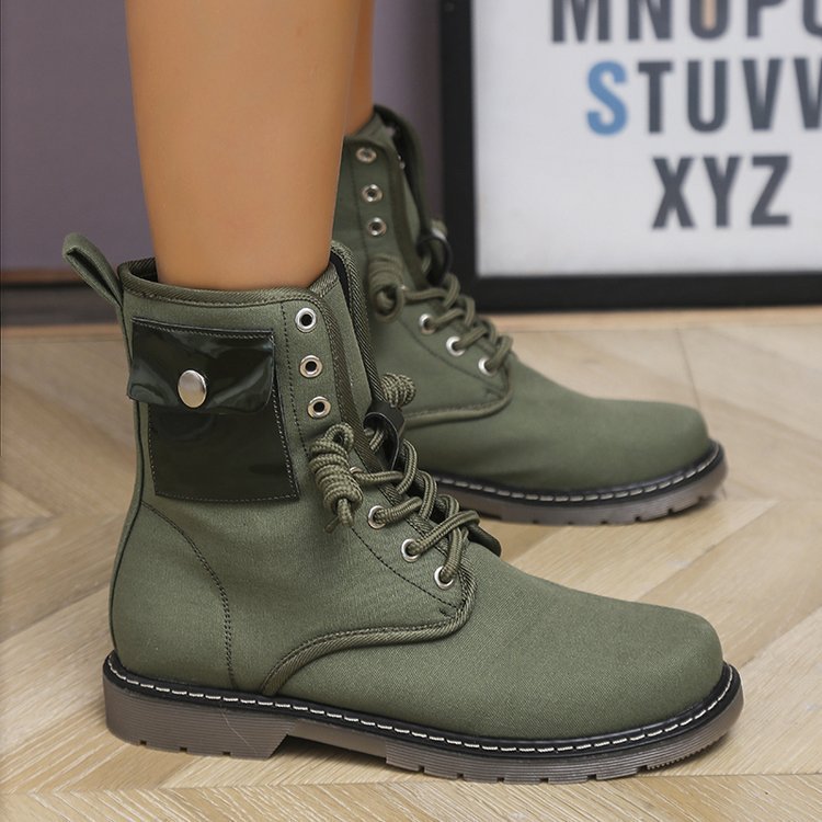 Thick Soled Side Pockets Gothic Martin Boots