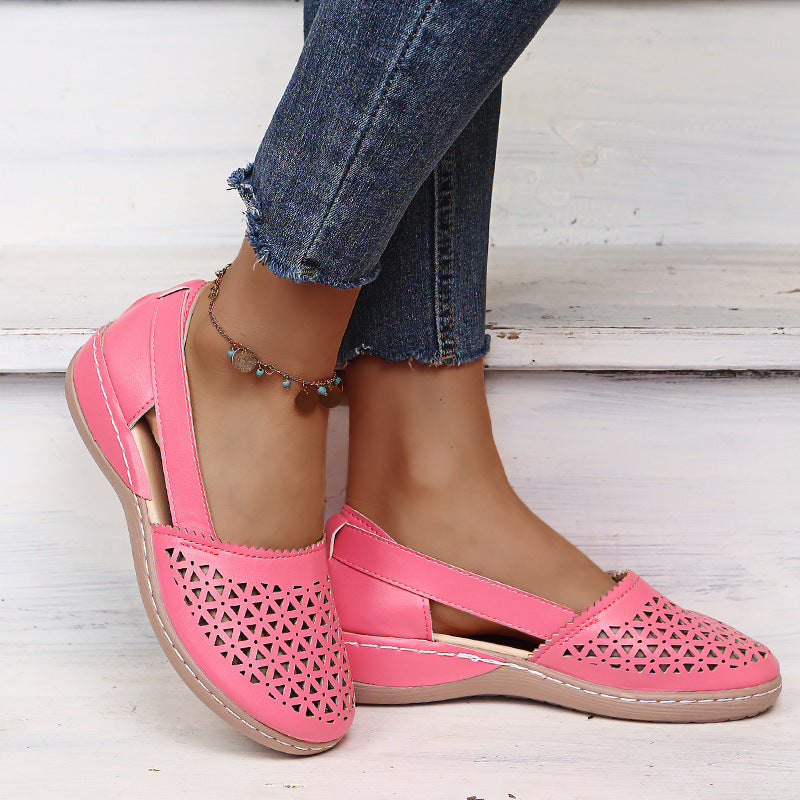 Round Toe Wedge Hole Sandals