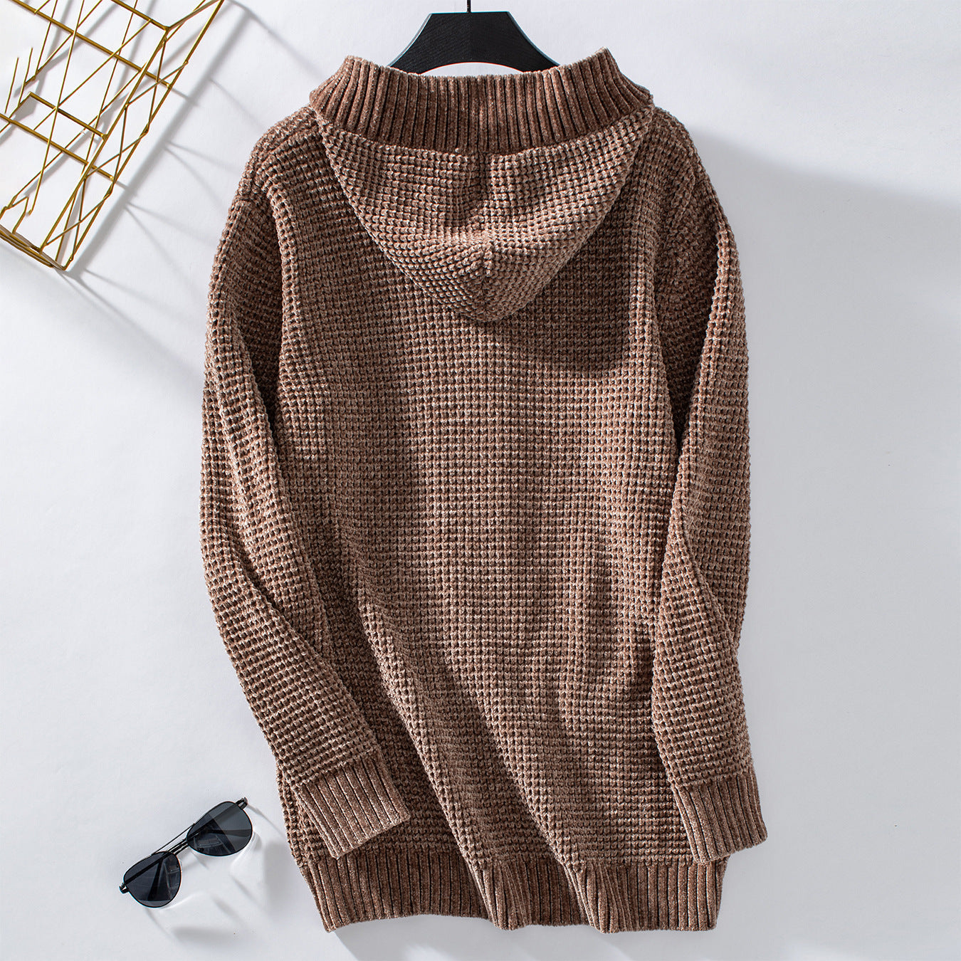 Vintage Loose Button Hooded Knit Cardigan Jacket