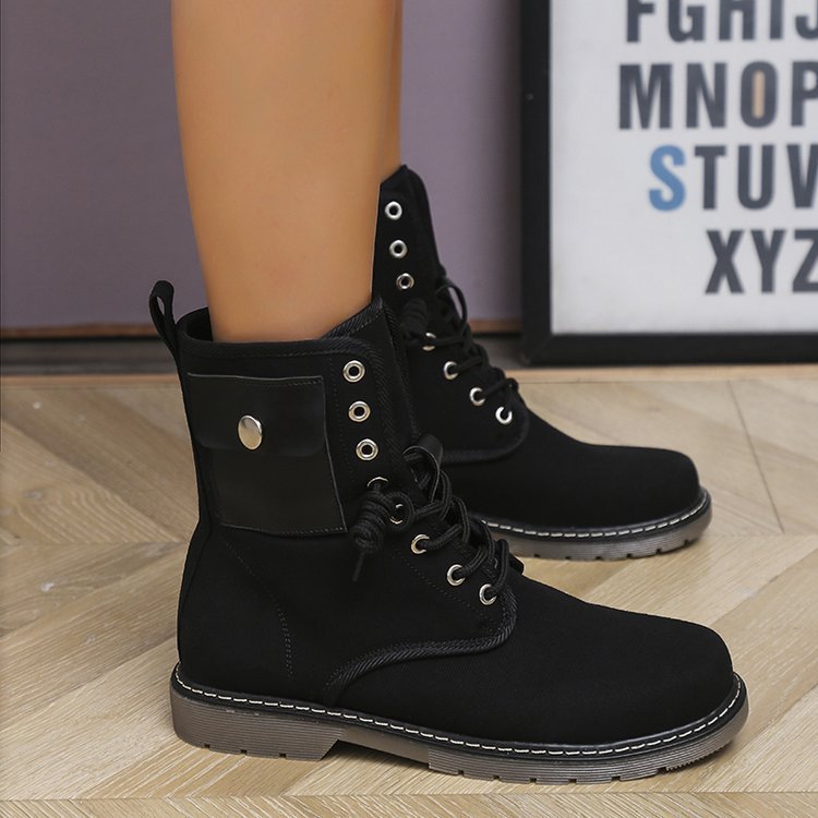 Thick Soled Side Pockets Gothic Martin Boots