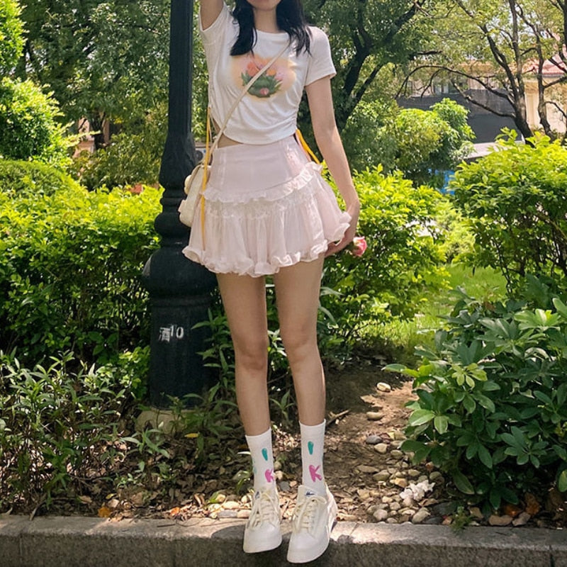 A Really Deep Cut Mini Skirt