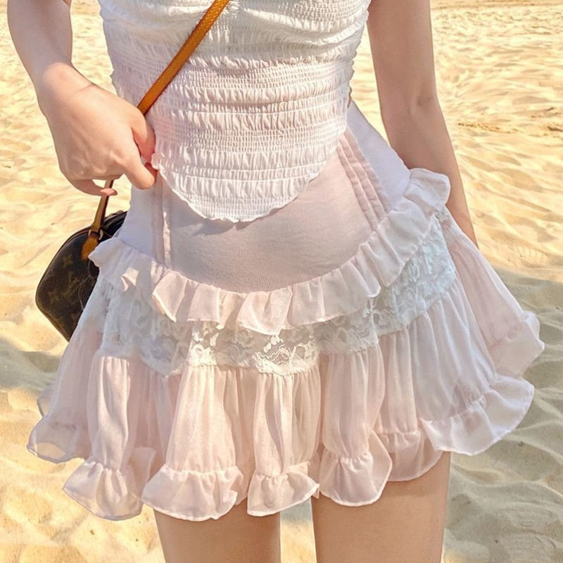 A Really Deep Cut Mini Skirt