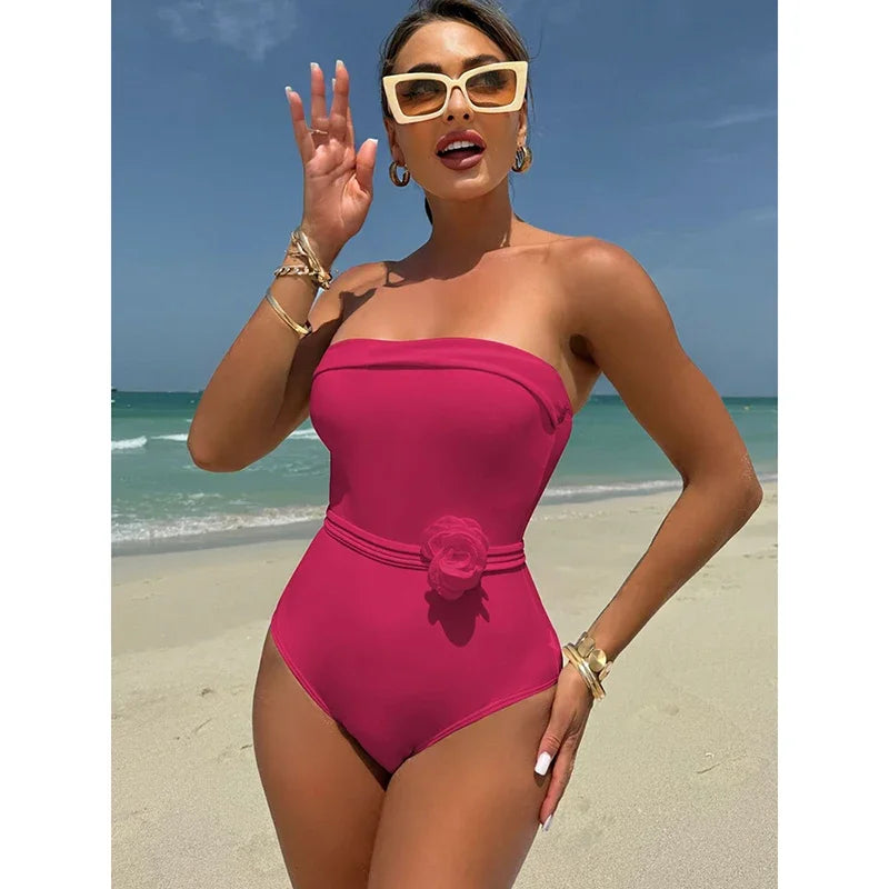 3D Floral Swim Dress