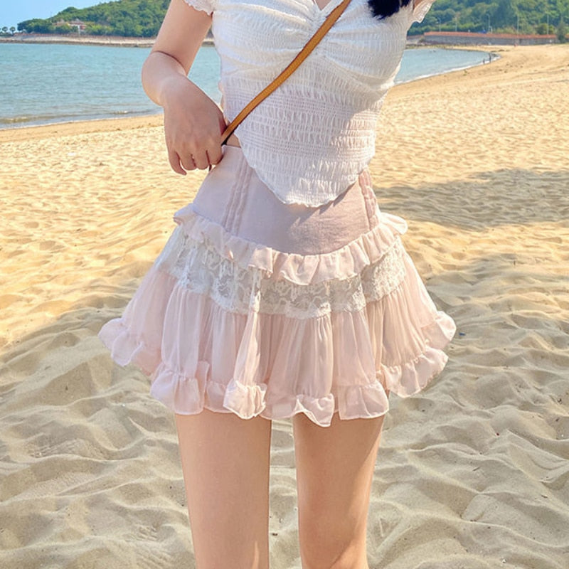 A Really Deep Cut Mini Skirt