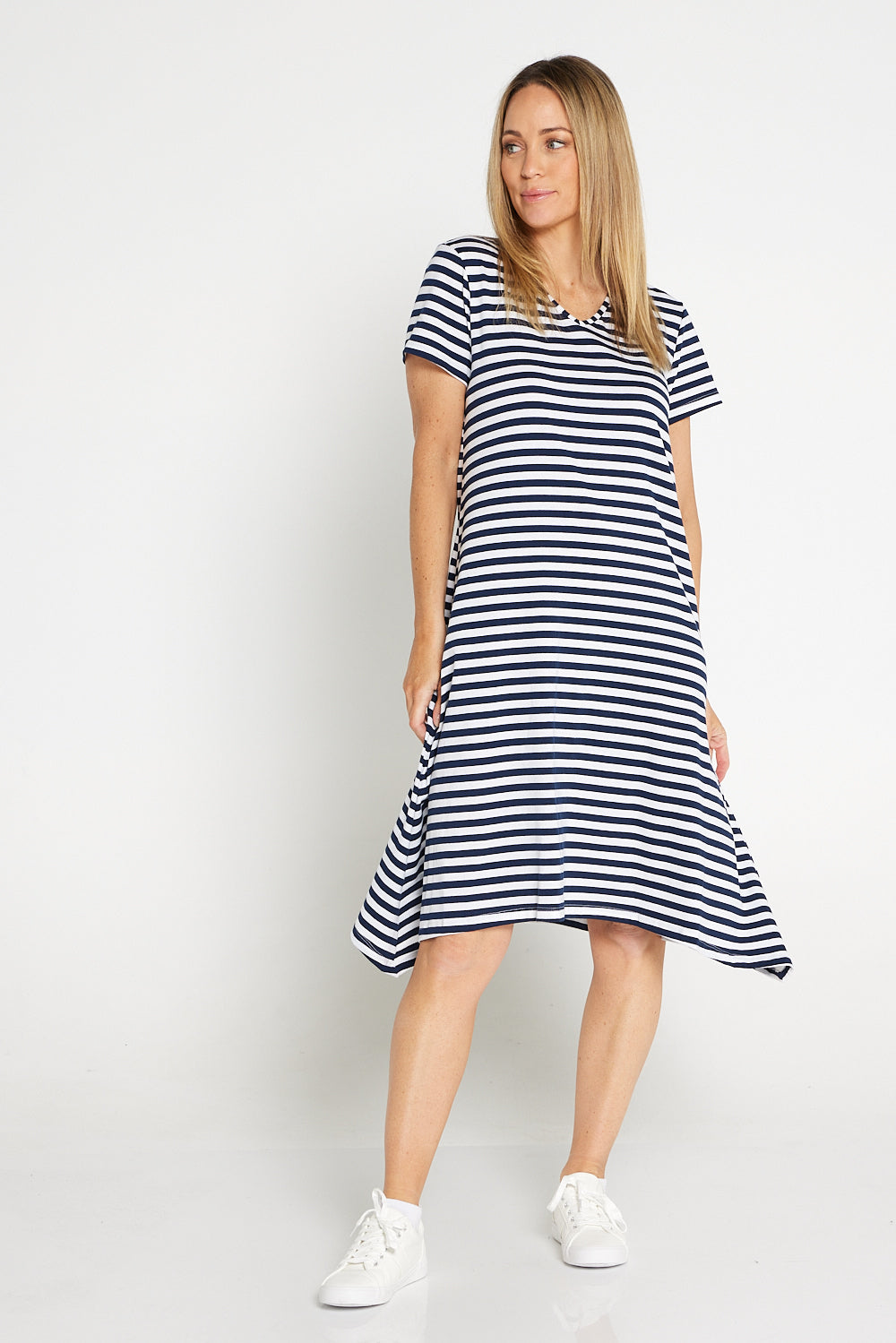 Vanessa Dress - Navy Stripe