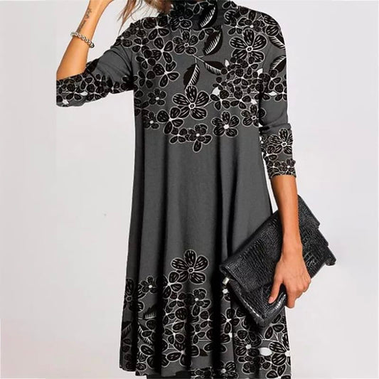 Turtleneck Casual Vintage Loose Dress