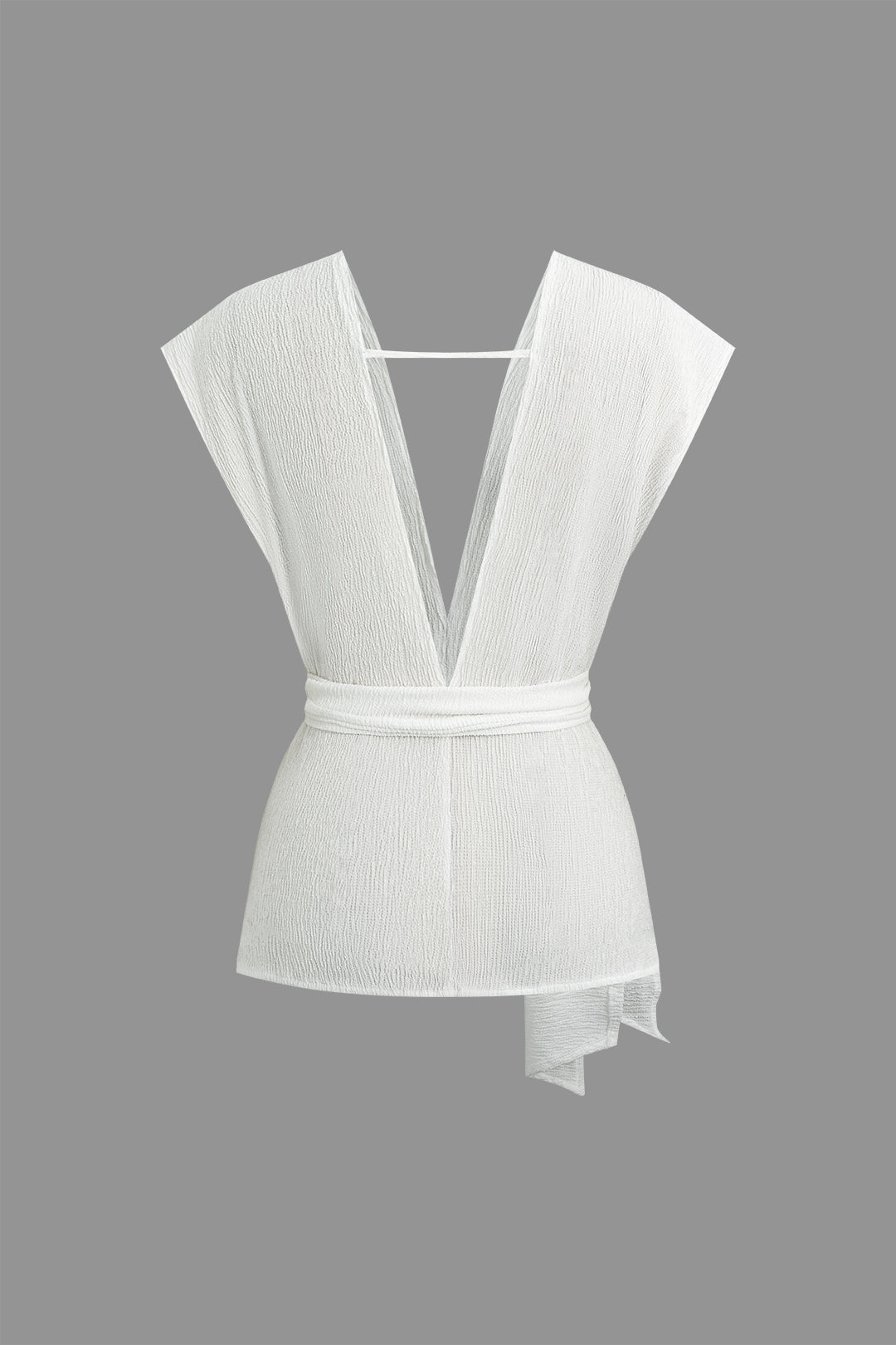 Tie Waist V-Neck Pants Set