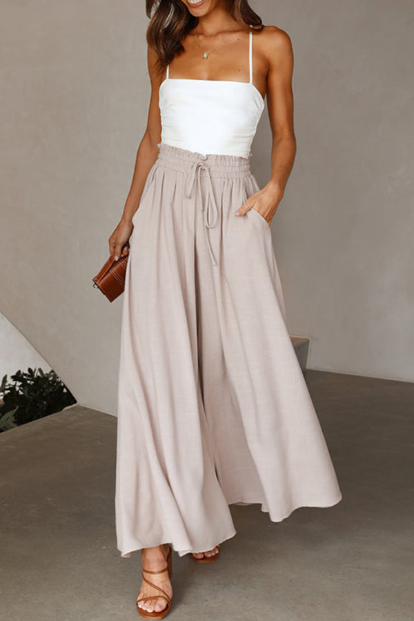 Solid Color Lightweight Flowy Wide Leg Pants