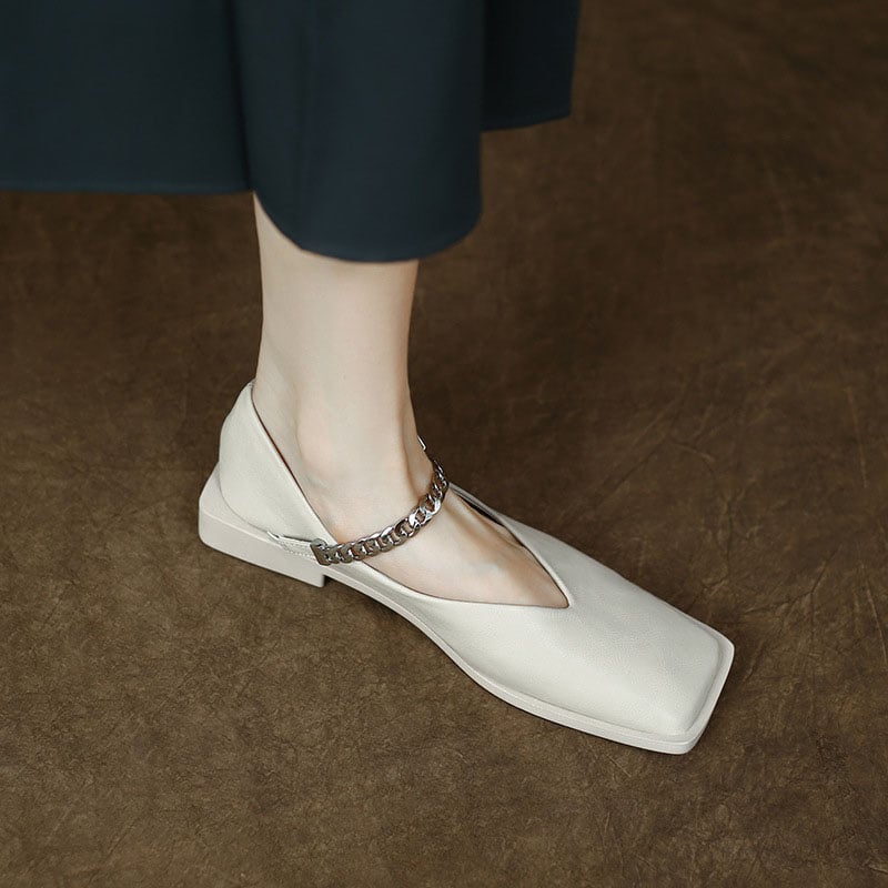 Constanza Square Toe Block Heels Mary Jane Shoes