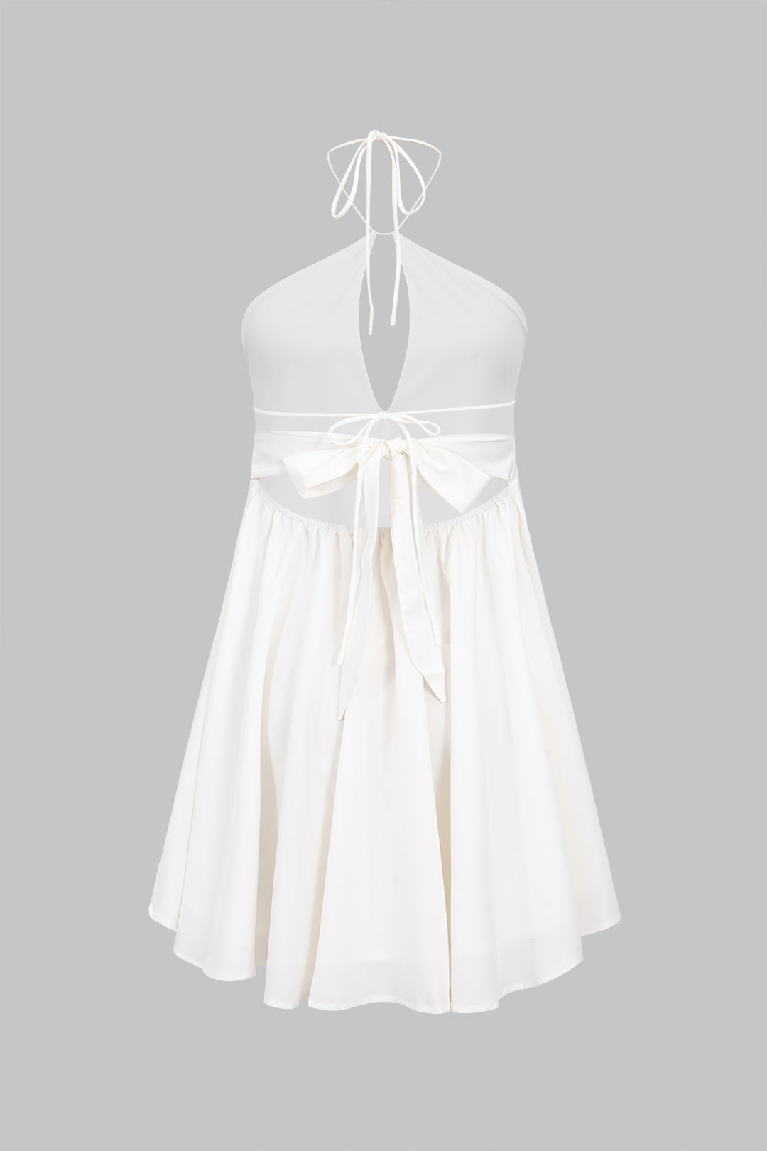 V-Neck Tie-Back Backless Slip Sleeveless Mini Dress