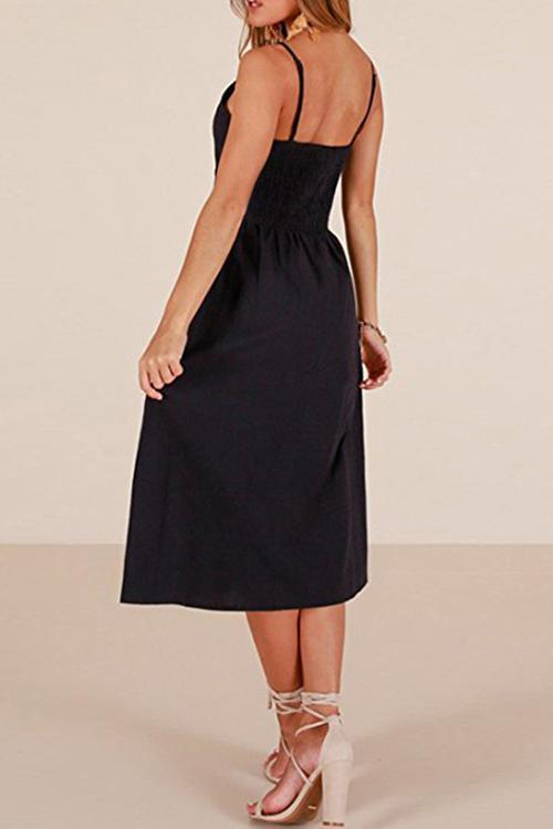 Button Front Swing Summer Dress