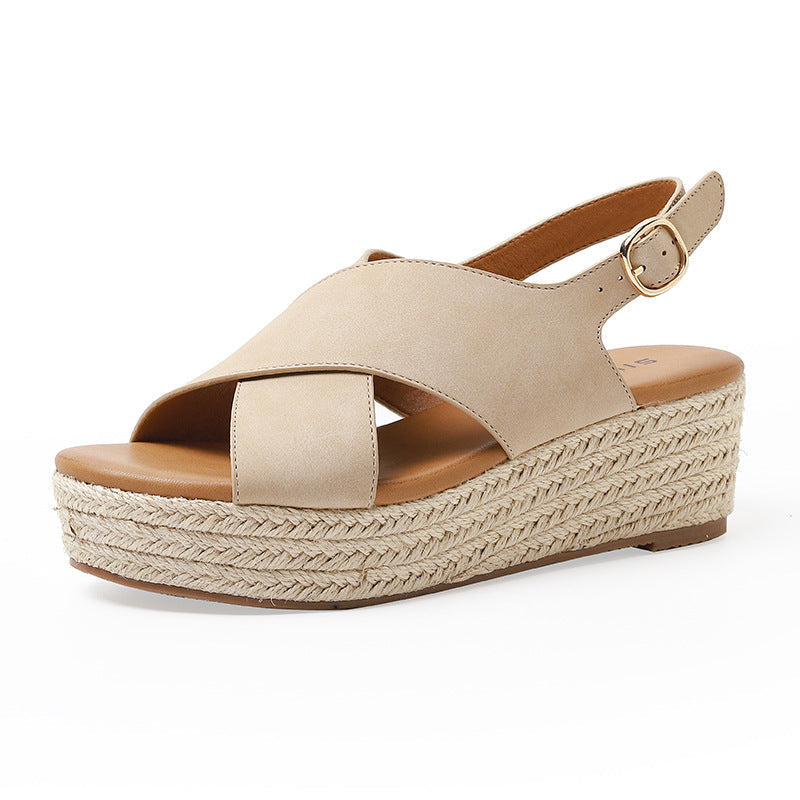 Cross Strap Comfortable Platform Women Sandals