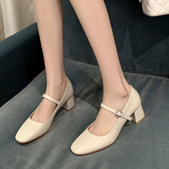 Camisha Square Toe Block Heels Mary Jane Shoes