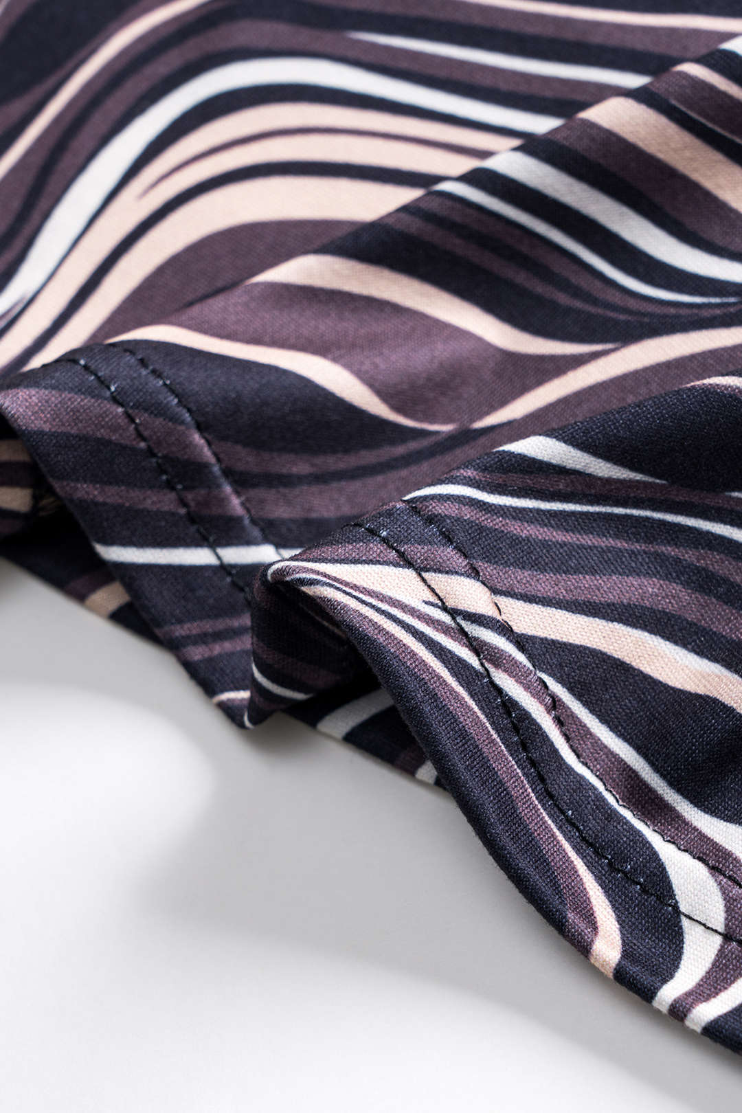 Stripe Print Ruched Mini Skirt