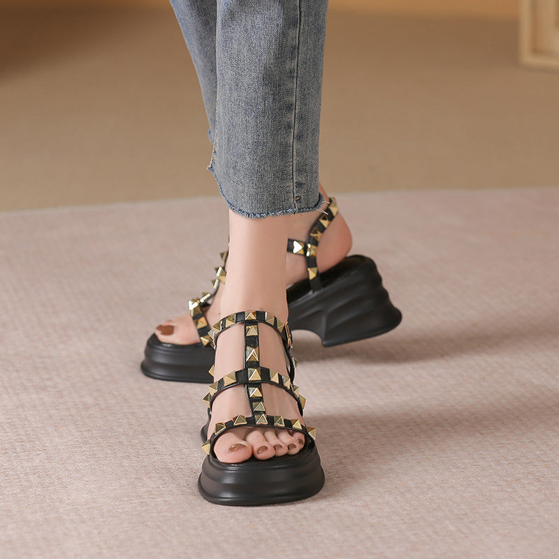 Women's Willow Ingot Open Toe Elevator Wild Sandals