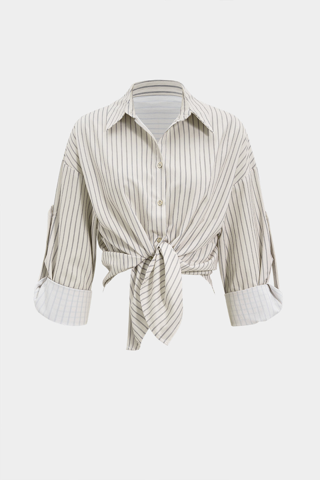 Stripes Print Button Short-Sleeve Shirt