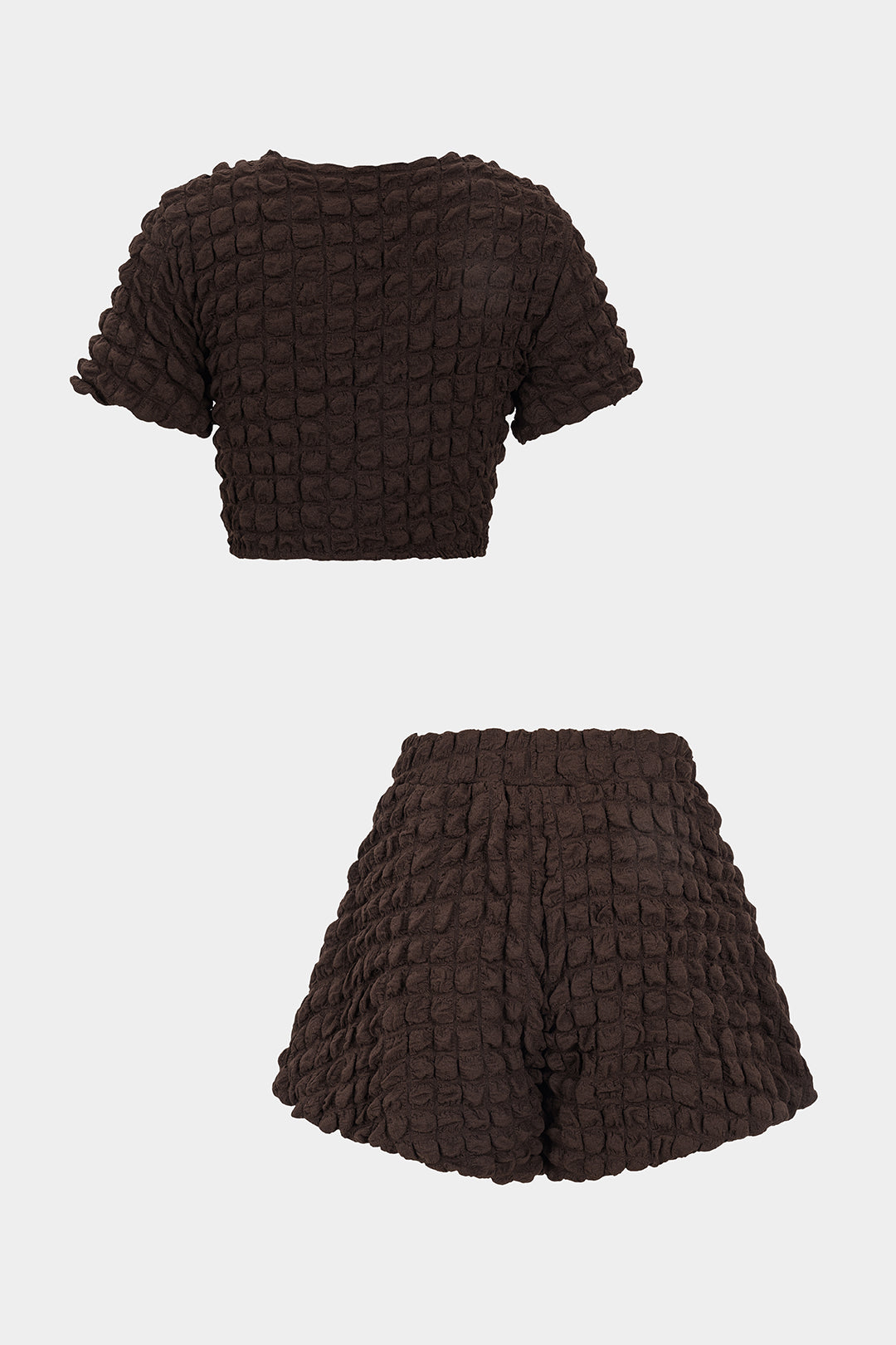 Textured T-shirt And Shorts Set