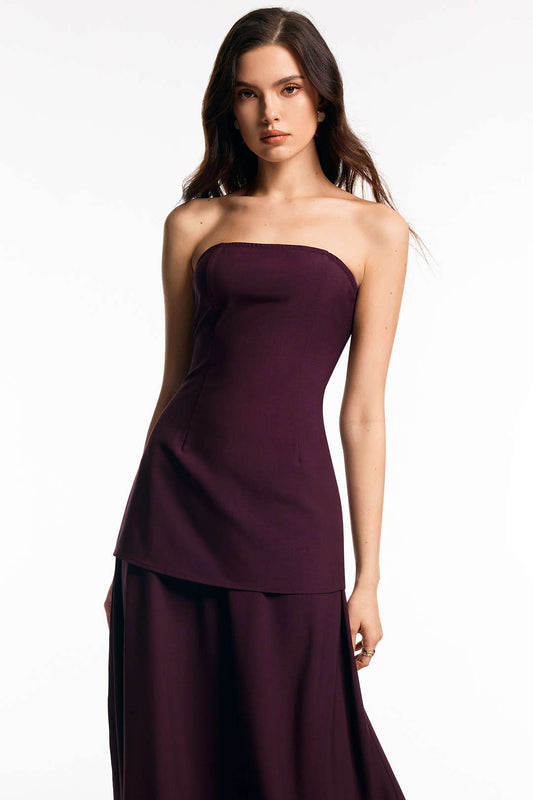 Zipper Strapless Tube Top