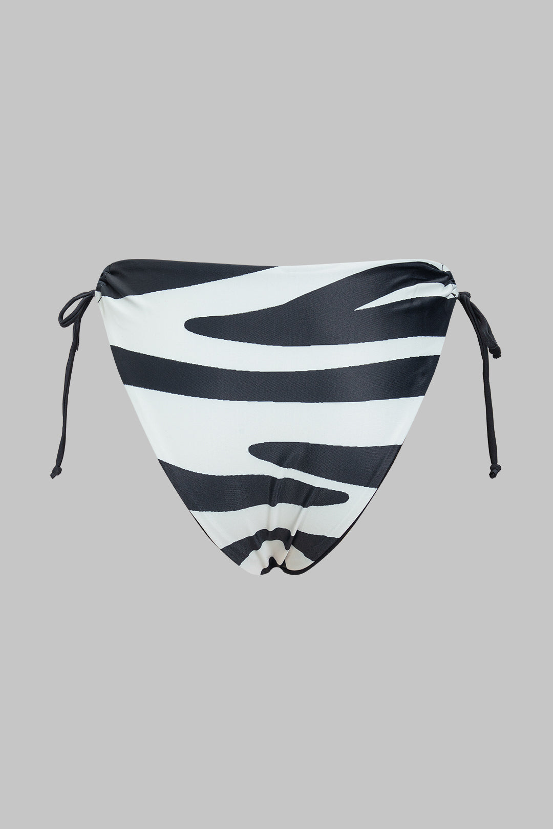 Stripes Print Metallic Decor Tie-Up Bikini Set