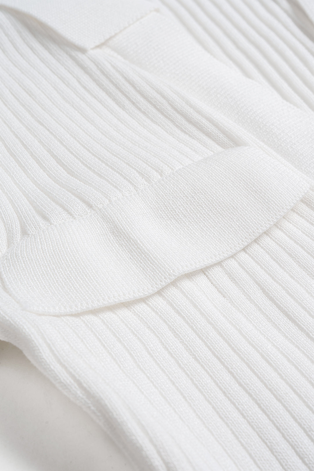 V-Neck Collar Texture Long-Sleeve Top