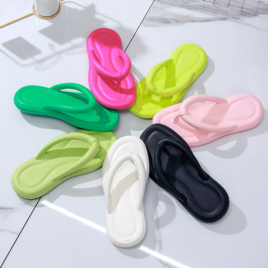 Women's Fashion Outdoor Beach Solid Color Flat Sandals