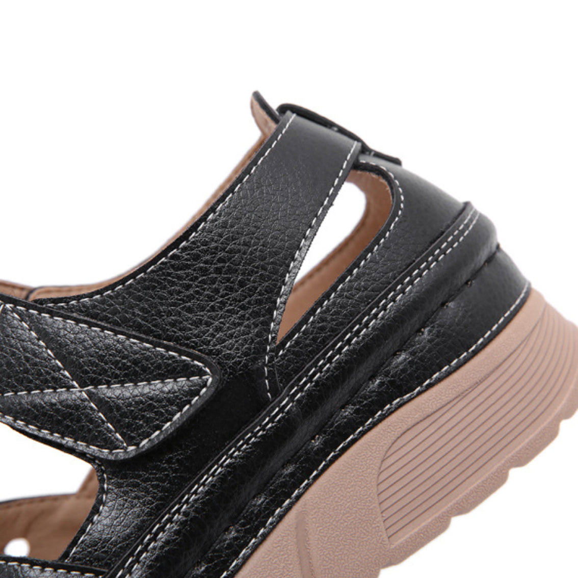 Women's Casual Platform Flat Comfort Breathable Leather Walking Shoes