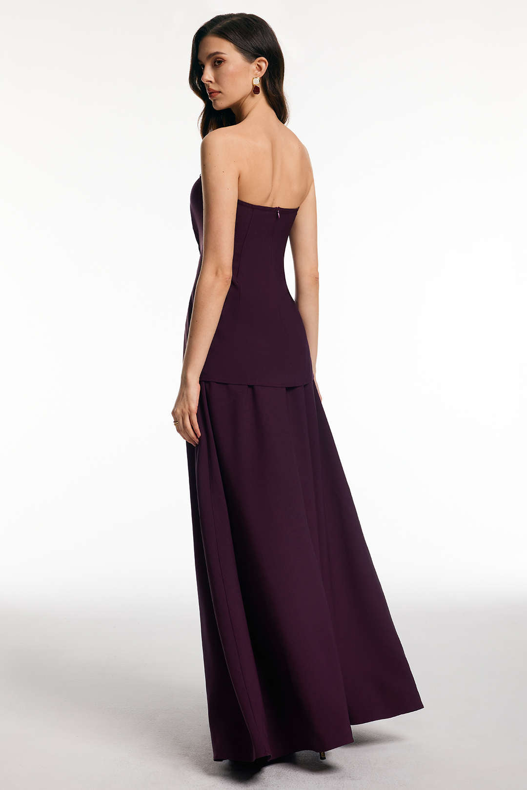 Zipper Strapless Tube Top