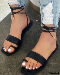 Strappy Quilted Flat Sandals