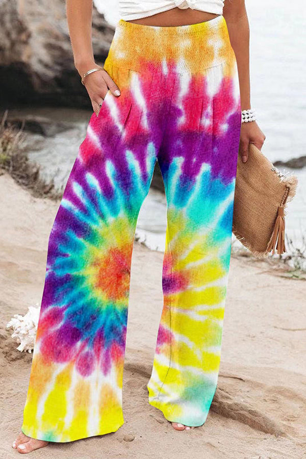 Print Casual Wide Leg Trousers