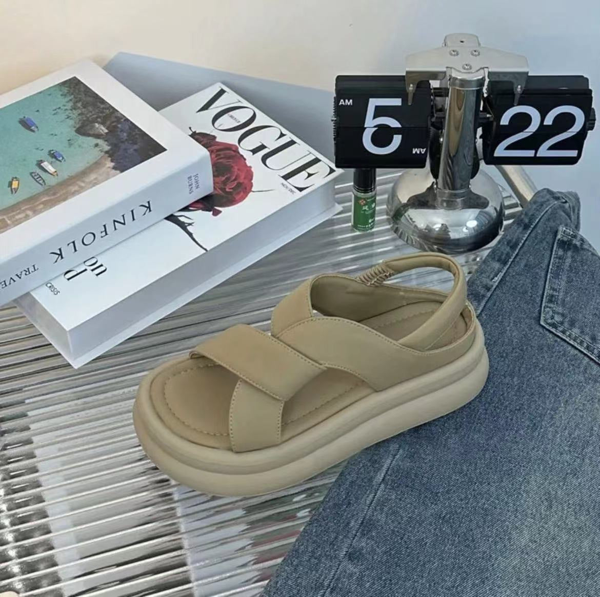 Women's Summer Fashion Round Toe Elastic Band Sandals