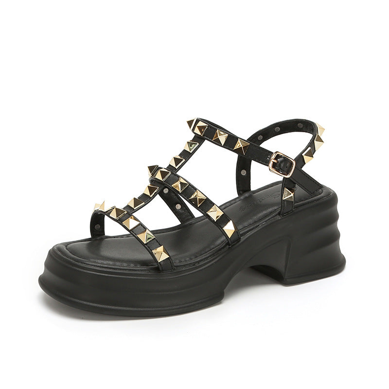 Women's Willow Ingot Open Toe Elevator Wild Sandals