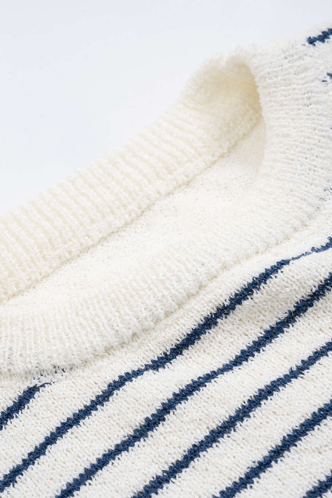 Stripes Print Knit Patchwork Short-Sleeve Top