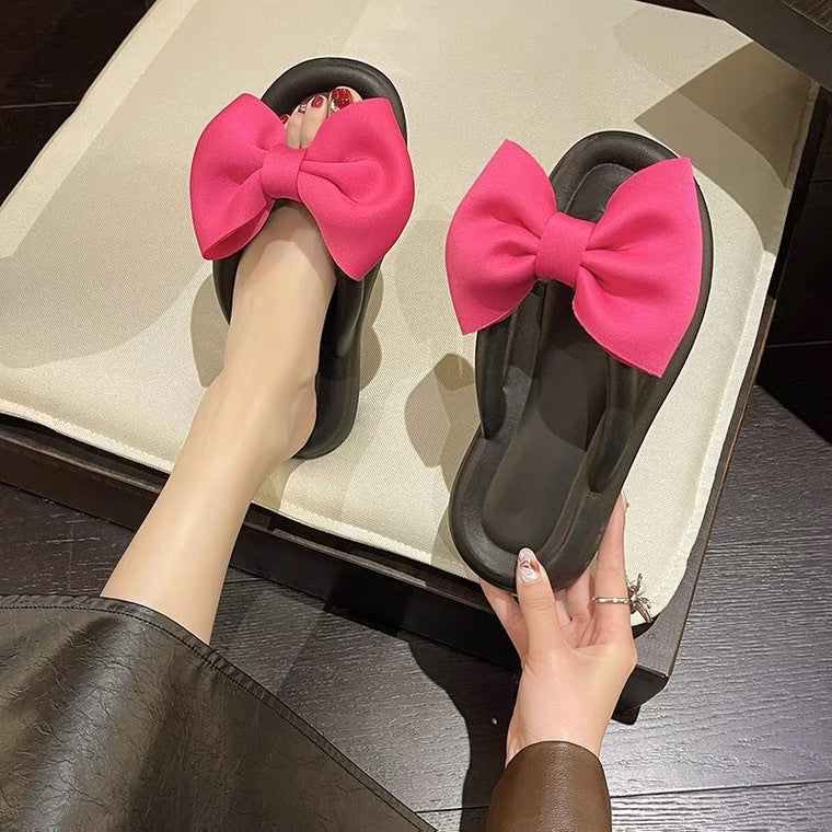 Women's Summer Flip-flops Fashionable Thick-soled Beach Bowknot Sandals